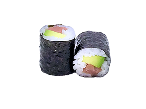 THON AVOCAT MAKI: Maki sushi au thon frais et avocat, enroulé de façon classique.