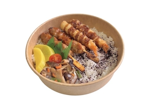 Yakitori & ebifurai bento